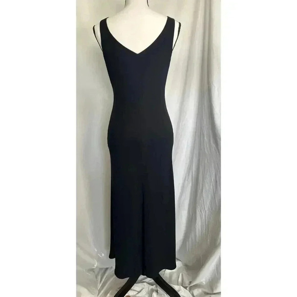 Vintage 90s Jones New York Rhinestone LBD Evening Bias Cut Black Maxi Dress 8 - Picture 3 of 16